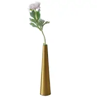 在飛比找樂天市場購物網優惠-日式金屬花瓶小清輕金色錐形花瓶簡約創意花藝家居干花裝飾花插