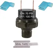 70-100 PSI Air Pressure Switch Tank Mount Type Thread 1/4" NPT 12V/24V for Train/Air Horn 1/4inch Black