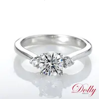 在飛比找momo購物網優惠-【DOLLY】18K金 求婚戒1克拉完美車工鑽石戒指(016