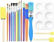 Daseeme 16PCS Children Paintbrushes Washable Paint Brushes Sponge Painting Brush Set for Toddler Kids Early DIY Learning Toys Finger Paints sponges Art Supplies s for Acrylic Crafts Rock Tempera P