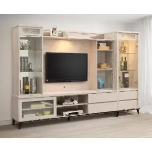 唯熙傢俱 唯樂炭燒白橡色7尺滑門電視櫃(客廳 電視櫃 高低櫃 DVD收納櫃 置物櫃 收納櫃)