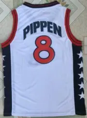 White Color Adult size Scottie Pippen #8 Jersey