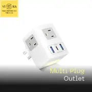 Multi Plug Outlet Splitter Adapter 3 USB Ports Wall Charger with Night Light