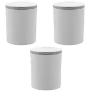 3x Boxsweden 1.8L Tabletop Flip Lid Bin Round Office/Study Waste Basket Assorted