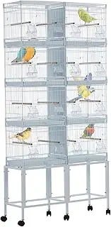 Extra Large Bird Cage Metal Parrot Cage for Mid-Sized Parrots Cockatiels Conures Parakeets Lovebirds Budgie Finch, White