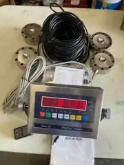 Compression Scale 4) 25K Load cells 100,000 x 1 lb with Low profile, Indicator