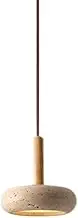 CJLWSLCO Simple Creative Chandelier Mini Pendant Lights for Kitchen Island Wabi-sabi Yellow Travertine Lamp with Wooden Accents Handle Japandi Hanging Light Fixtures Dining Room Bedroom Bedside Hallwa