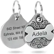 Custom Engraved Dog ID Tags Nameplates Personalized Dog Tags Nameplates Anti-Lost Engravable Pet Nameplates Pet Collar Accessories,Black