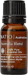 Natio Australia Australiana Pure Essential Oil Blend - Australia 10ml - 100% Pure & Natural Essential Oil Blend - Lemon Myrtle, Sandalwood, Bergamot, Eucalyptus & Lemon - Vegan Friendly & Made in Australia