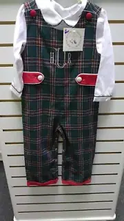 The Bella Bean Plaid Preppy Romper Jumpsuit W/ Peter Pan Collar Shirt SZ 4