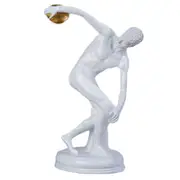 Discus Thrower Nude Male Athlete Greek Roman Statue Sculpture Decoration For Home Office Desktop Crafts Gifts White Pancake Thrower