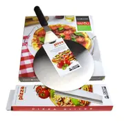 Appetito 33cm Pizza Stone + Serving Rack + Lifter + Rocking Cutter