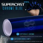 Blue Supercast Flex Stretch Mirror Chrome Vinyl Wrap Bubble Free - 12" x 60" In (for: BMW)