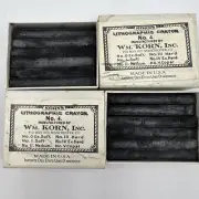 NOS Lot 2 Boxes 24 Sticks Vintage Wm. Korn No. 4 Lithographic Crayons Ex. Hard