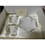 日本DOMANI朵蔓妮銀杏葉高級骨瓷咖啡杯禮盒（2杯2盤）陶瓷 瓷器