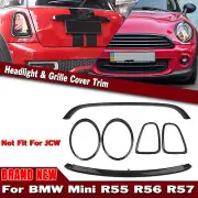 For Mini Cooper R55 R56 R57 Front + Rear Fog Light Trim Grille Cover Gloss Black (for: Mini)