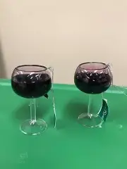 $22 Kurt Adler Wine Glasses Ornament Set Of 2 #3