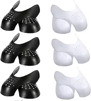 [CHTATO] Shoe Crease Protectors Anti Creases Guard to Prevent Sneaker Creases (3 Pair Black + 3 Pair White)