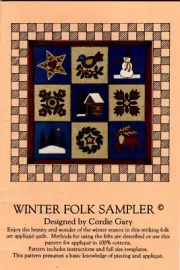 Winter Folk Sampler Wall Quilt Pattern by Cordie Gary