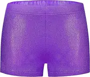 [MOMOTIGER] Girls Dance Short Gymnastics Shorts for Girls Metalli Sparkle Glitter Tumbling Bottoms