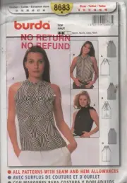 Burda 8100 Misses Tunic 3 Sleeve and Neck Variations Size 18 - 32 Plus Size