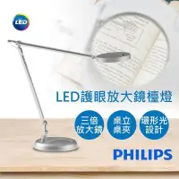 在飛比找PChome24h購物優惠-【飛利浦PHILIPS】LED護眼放大鏡檯燈 PD039