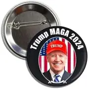 [Lunch Money] President Joe Biden Wants You to Vote For TRUMP Funny MAGA Political Pinback Button Badge Pin No More Bullshit Trump 4 more in 2024 - Made in USA, Aluminum, aluminium