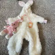 My way babies bunny jumpsuit with rabbit accessories toy By Geppeddo New Tag