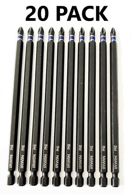20 IRWIN 6" IMPACT #2 PHILLIPS PH2 SCREW DRIVER BITS DRILL TIPS DRIVER 1838492