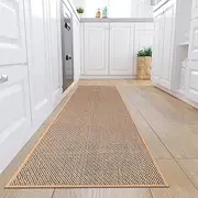 KIMODE Kitchen Runner Rugs 20"x70",Non-Slip Washable Runners for Kitchen Floor,Absorbent Beige Kitchen Mats for Floor,Farmhouse Hallway Runner Rug for Front Sink/Hallway/Laundry Room