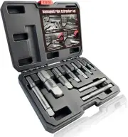 Heavy-Duty Pipe Extractor Set – 9 Piece Broken Pipe Removal Tool Kit for 1/8" to