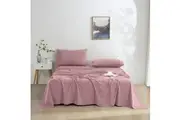 Dreamaker Micro Flannel Sheet Set - Pink Pearl