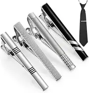 [banjiabb] Set of 4 Tie Pins, Men's Tie Clips, Tie Clips for Men, Silver Tie Clip, Stainless Steel, Tie Clip Set for Men, for Weddings, Party, Gift, 1, Electroplating, 1