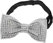 [WESIEVYA] Pre Tied Mens Banquet Bow Tie Sequin Rhinestone Wedding Party Bow Tie for Men Groom's Accessory