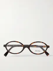 [Miu Miu Eyewear] Miu Miu Eyewear - Oval-frame Tortoiseshell Acetate Optical Glasses - One size One size Tortoiseshell