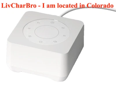 White Noise Sound Machine Corded Electric 20 Soothing Sounds Memory WHITE