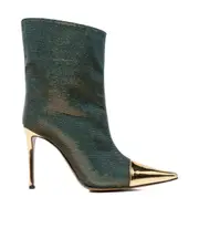 High-heeled pointed short boots 36 Green