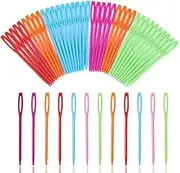 50pcs 7cm Large Eye Plastic Learning Needles - Yarn Darning & Tapestry, Safety Lacing Needles for DIY Sewing Crafts