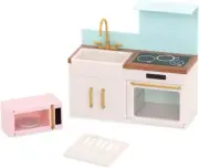 Lori Doll House BACKSPLASH URBAN KITCHEN Set by Battat 6" Oven Microwave Sink