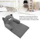 HG (Grey 2 Layer)Kids Couch Toddler Chair Plush Cute Cat Fold Out Floor Seating