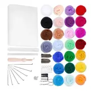Needle Felting Kit 25 Colors Wool Fluffy Soft Felting Kit For Craft Sewing