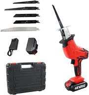 Reciprocating Saw,Cordless Powered Saw,Electric Cordless Reciprocating Saw with 5PCS Saw Blades for Metal Wood PVC Pipe Tree Pruning