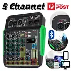 5 Channel Audio Mixer Bluetooth Sound Console DJ Live Stereo Mixing Record USB
