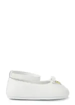 Dolce & Gabbana Kids Logo Leather Ballet Flats - White - 16 (IT16/ UK0.5 B) 16 (IT16/ UK0.5 B)