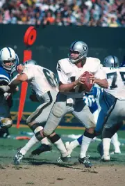 Quarterback Ken Stabler Oakland Raiders drops back to pass against- Old Photo 14