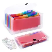 2 Pack 13-Pockets Expanding Accordion File Folder Mini Organizer White-01