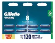 New Gillette Mach3 Turbo Blades Refill 8 Pack AU STOCK 100% ORIGINAL SEALED