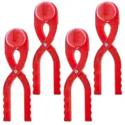 4 pc Red Snowball Maker Snow or Sand Toys for Kids, Perfect 3" Snow Ball Shape