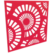 ProtectorAl 300 - 1200 x 300 - 1200mm Light Red / Gloss White Sunburst Unframed Composite Deco Panel