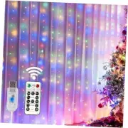 HOME LIGHTING Window Curtain String Lights, 300 LED 8 Lighting Modes Fairy